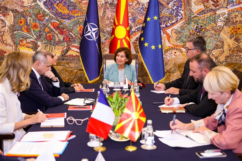 Средба на Сиљановска-Давкова со делегација на францускиот Сенат: Франција е важен пријател и партнер на македонскиот европски пат