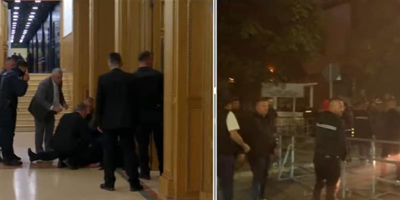 Хаос во Приштина: Кордони полицајци, солзавец кон демонстрантите, блокирани пратениците (ВИДЕО) 