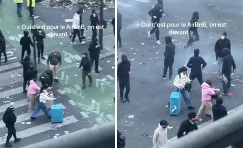 Несреќни туристи се најдоа среде улична војна во Париз- едвај се спасија натоварени со куфери (ВИДЕО)