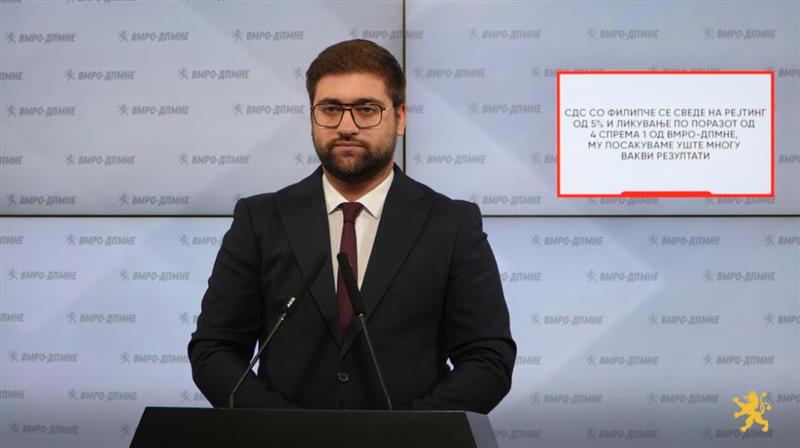 Манасиевски: СДС со Филипче се сведе на рејтинг од 5% и ликување по поразот од 4 спрема 1 од ВМРО-ДПМНЕ, му посакуваме уште многу вакви резултати