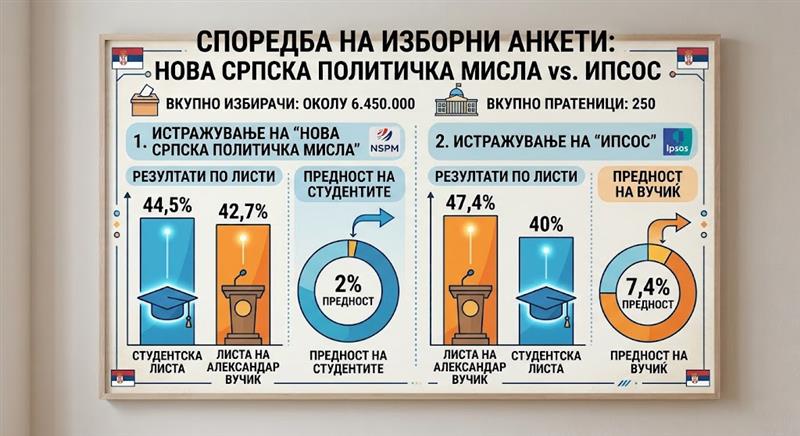 Изборните анкети во Србија без конкретен фаворит- предвидуваат победа и за Вучиќ и за студентската листа 