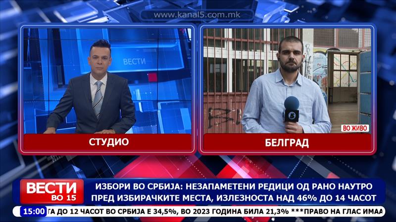Избори во Србија: Незапаметени редици од рано наутро пред избирачките места, излезноста над 46% до 14 часот