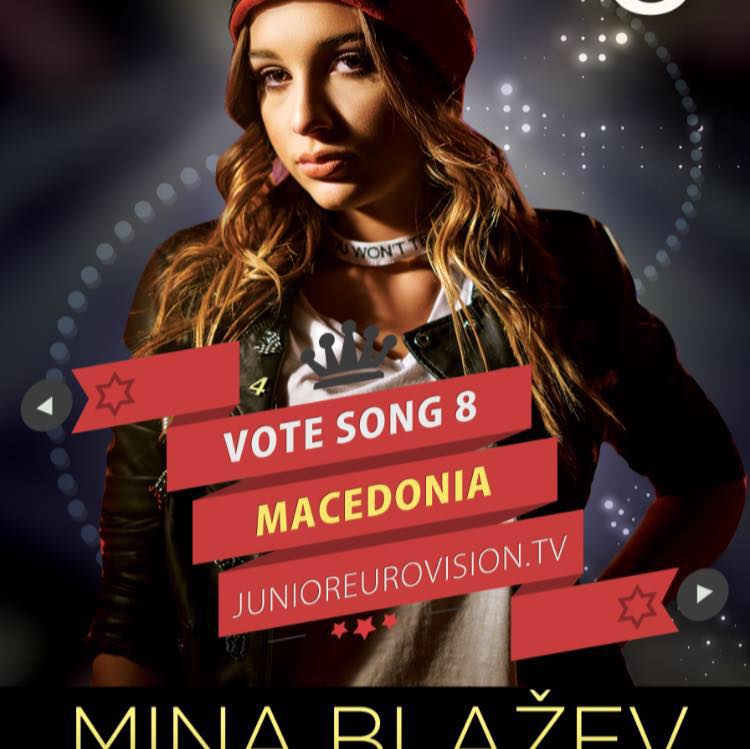 Мина Блажев е претставник на Македонија на овогодинашниот Junior Eurovision фестивал